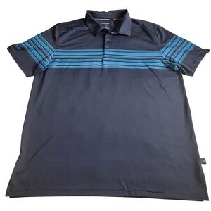 Skechers GoGolf Polo Shirt Men's XL Blue Striped Performance Golf Activewear
